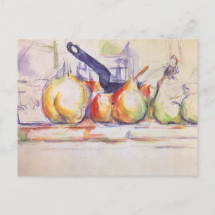 Carte Postale Still Life with Saucepan par Paul Cezanne