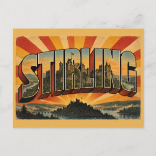 Carte Postale Stirling Écosse Art de Voyage Rétro