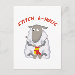 Carte Postale Stitch-a-holic Knitter