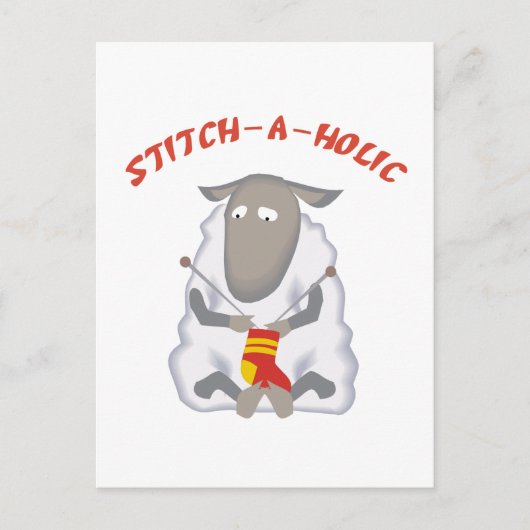 Carte Postale Stitch-a-holic Knitter (Devant)