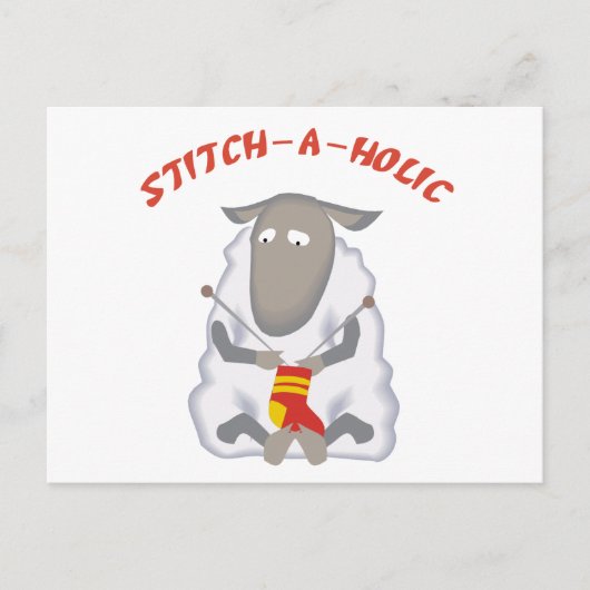 Carte Postale Stitch-a-holic Knitter (Devant)
