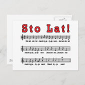 Carte Postale Sto Lat ! Chanson (Devant / Derrière)