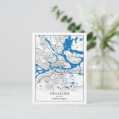 Carte Postale Stockholm Suède City Plan Voyage Simple (Debout devant)