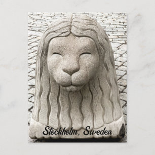 Carte Postale Stockholm Suède Stone Lion Vieille Ville Personnal