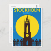 Carte Postale Stockholm Suède vintage voyage scandinavie (Devant / Derrière)