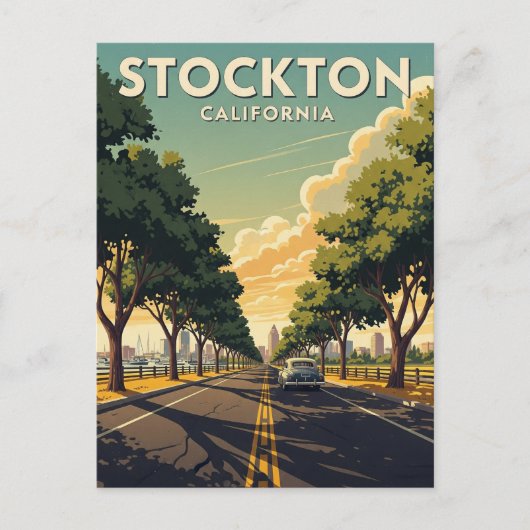 Carte Postale Stockton California Central Valley (Devant)
