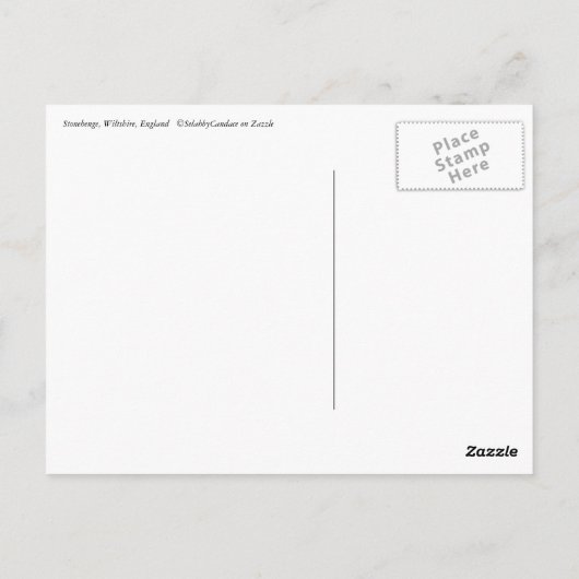 Carte postale Stonehenge (Dos)