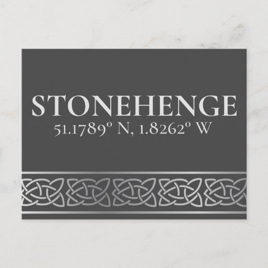 Carte Postale Stonehenge Latitude Longitude Dark Postcard (Devant)