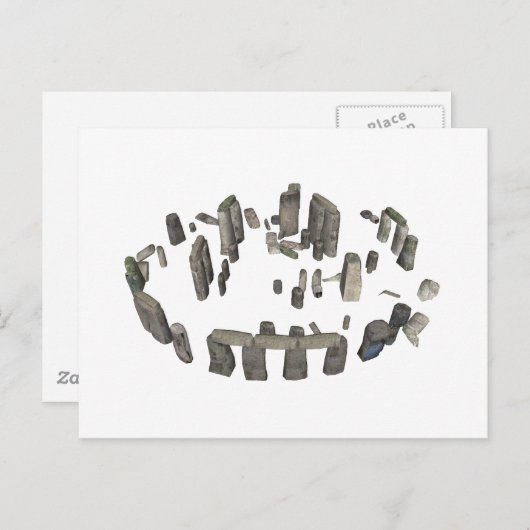 Carte Postale Stonehenge : Modèle 3D : (Devant / Derrière)