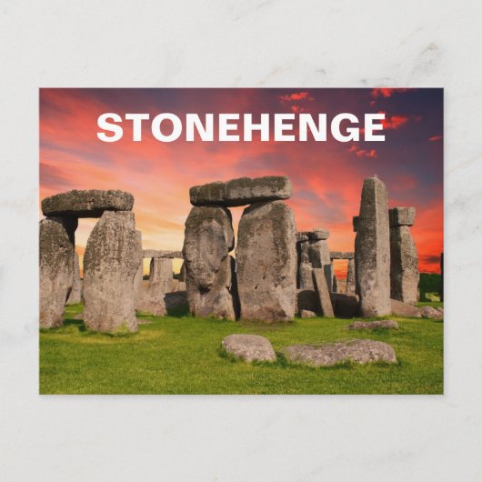 Carte Postale Stonehenge - Red Sunset Sky (Devant)