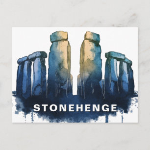 Carte Postale Stonehenge, Royaume-Uni Aquarelle