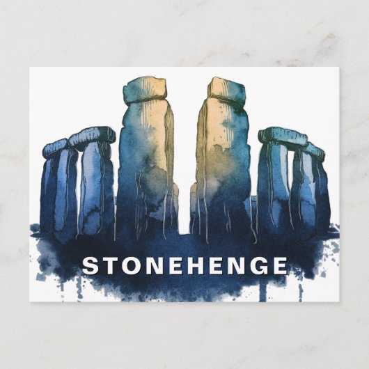 Carte Postale Stonehenge, United Kingdom Watercolor (Devant)