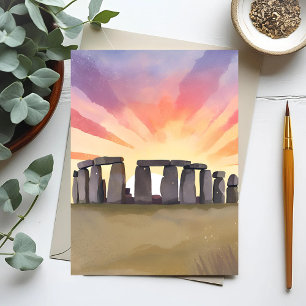 Carte Postale Stonehenge   Wiltshire Angleterre Aquarelle Histor