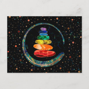 Carte Postale Stones Zen Chakras et cercle Enso