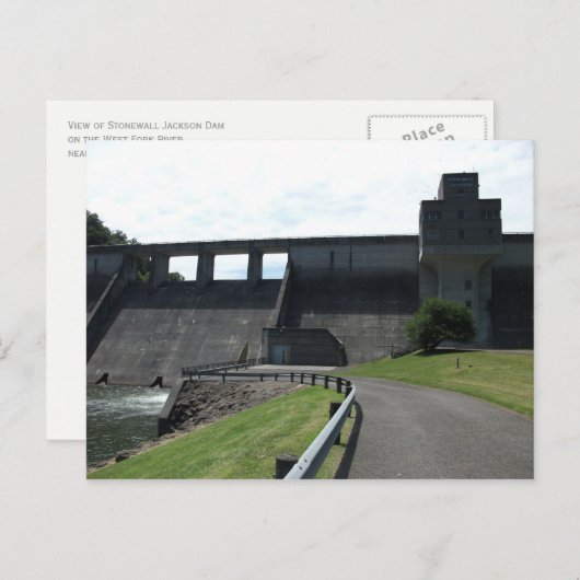 Carte Postale Stonewall Jackson Dam, West Fork River, Weston, WV (Devant / Derrière)