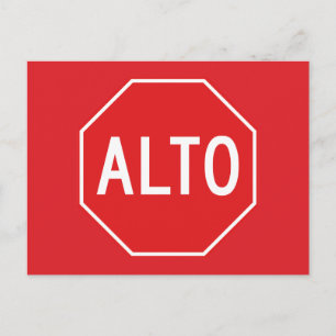 Carte Postale Stop, panneau de signalisation, Mexique