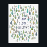 Carte Postale STOP RÉCHAUFFEMENT CLIMATIQUE Protéger la planète<br><div class="desc">Découvrez cet art dramatique, fait à la main par moi pour vous ! N'hésitez pas à ajouter votre propre texte ou à modifier les couleurs. Visitez mon magasin pour plus de détails ! Si vous voulez quelque chose de personnalisé, veuillez entrer en contact, mes coordonnées sont dans ma page boutique....</div>