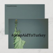 Carte postale #StopAidToTurkey (Devant / Derrière)