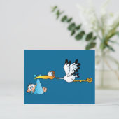 Carte Postale Stork and Baby Boy (Debout devant)