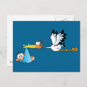 Carte Postale Stork and Baby Boy (Devant / Derrière)