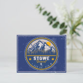 Carte Postale Stowe Mountain Vermont Retro Sunset Ski Souvenir (Debout devant)