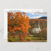 Carte Postale Stowe Vermont à l'automne (Devant / Derrière)