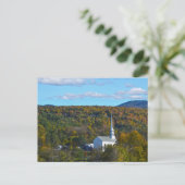 Carte Postale Stowe, Vermont, Église communautaire en automne (Debout devant)