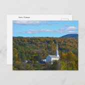 Carte Postale Stowe, Vermont, Église communautaire en automne (Devant / Derrière)