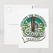 Carte Postale Stowe Vermont, Explorez l'affiche de ski Wildernes (Devant / Derrière)