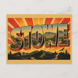 Carte Postale Stowe Vermont Montagnes Vertes Pont Couvert Art