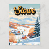 Carte Postale Stowe Vermont Vintage hiver (Devant)