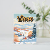 Carte Postale Stowe Vermont Vintage hiver (Debout devant)