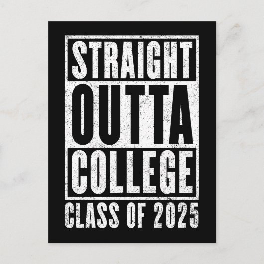 Carte Postale Straight Outta College 2025 (en détresse) (Devant)