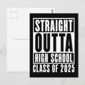 Carte Postale Straight Outta High School Class de 2025 (Devant / Derrière)