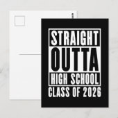 Carte Postale Straight Outta High School Class de 2026 (Devant / Derrière)