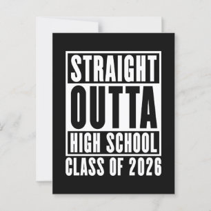 Carte Postale Straight Outta High School Class de 2026