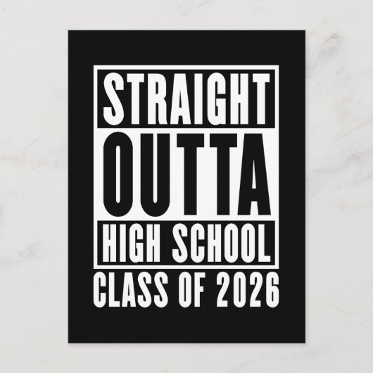 Carte Postale Straight Outta High School Class de 2026 (Devant)
