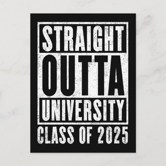 Carte Postale Straight Outta University 2025 Version en état de  (Devant)