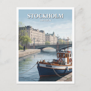 Carte Postale Strandvägen et Djurgårdsbron Stockholm Suède