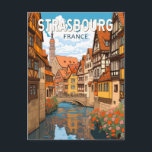 Carte Postale Strasbourg France Voyage Art Rétro<br><div class="desc">Strasbourg conception de voyage rétro vecteur. Strasbourg est la capitale de la région Grand Est,  anciennement Alsace,  dans le nord-est de la France.</div>