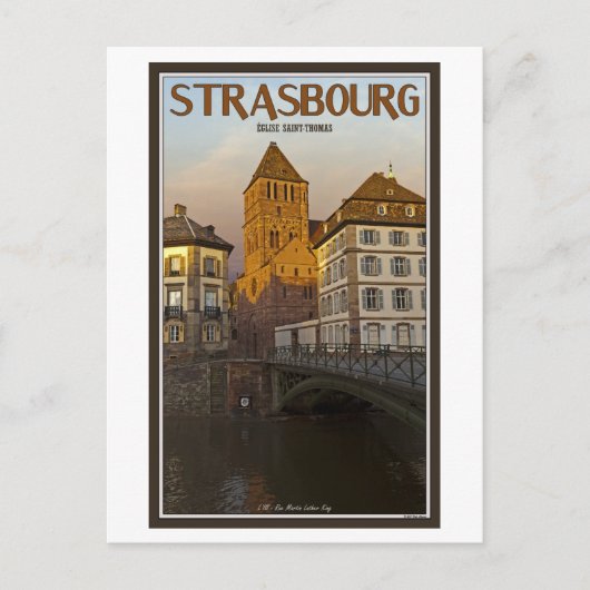 Carte Postale Strasbourg - Ill River et St Thomas (Devant)