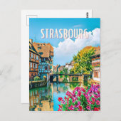 Carte Postale Strasbourg Photo Vintage (Devant / Derrière)