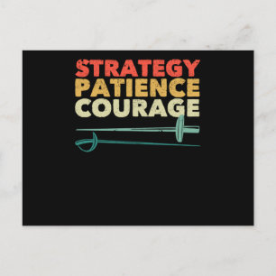 Carte Postale Stratégie d'escrime fleuret épée sabre