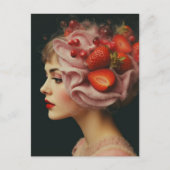 Carte Postale Strawberry Dessert Woman Collage (Devant)