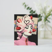 Carte Postale Strawberry Dessert Woman Collage (Debout devant)