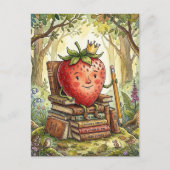 Carte Postale Strawberry Royalty on a Book Throne (Devant)