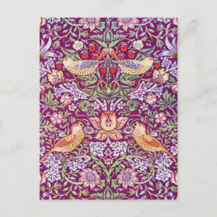 Carte Postale Strawberry Thief Red, William Morris