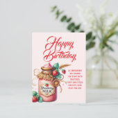 Carte Postale Strawberry Warmth Birthday Christian Card (Debout devant)