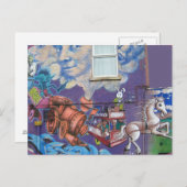 Carte Postale Street art sur le mur (Devant / Derrière)