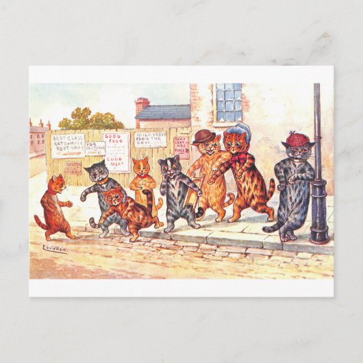 Carte Postale Street Cats par Louis Wain (Devant)